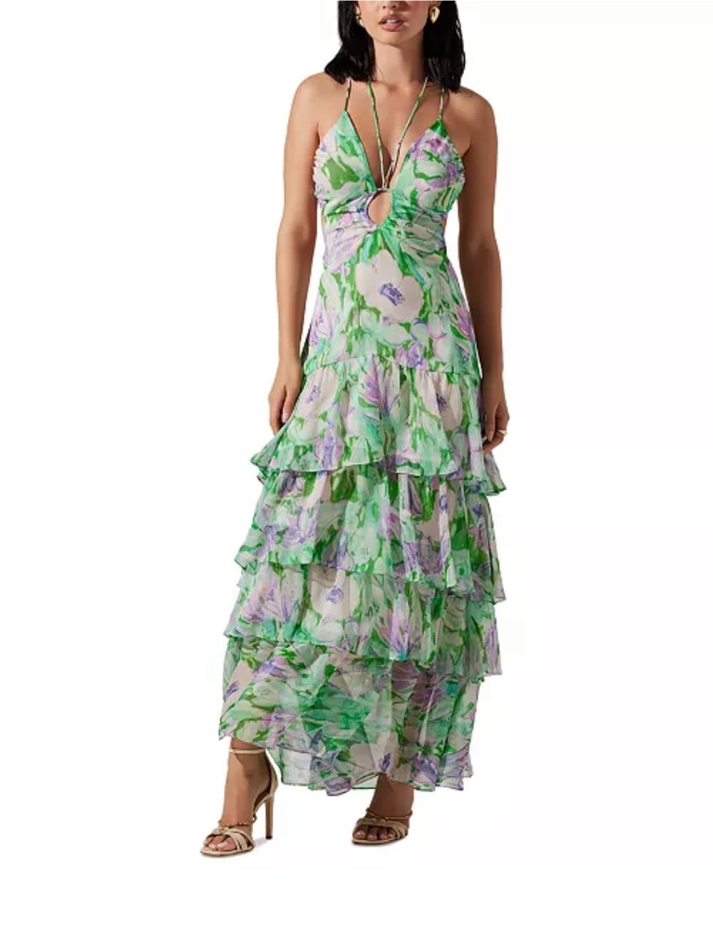 ASTR the Label Aneira Tiered Floral Maxi Dress